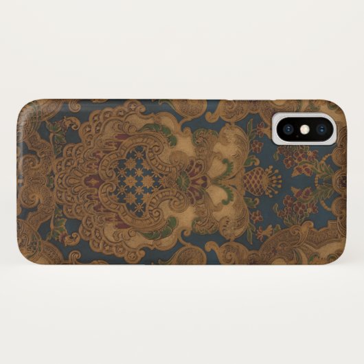 Imitate Toolted Leather Gold Scrollwork Case-Mate iPhone Hülle (Rückseite (Horizontal))
