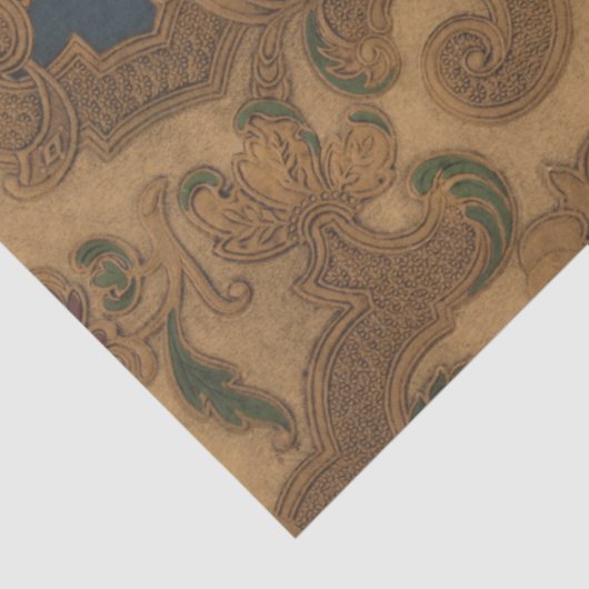 Imitate Toolted Leather Gold Scrollwork Seidenpapier (Ausschnitt)