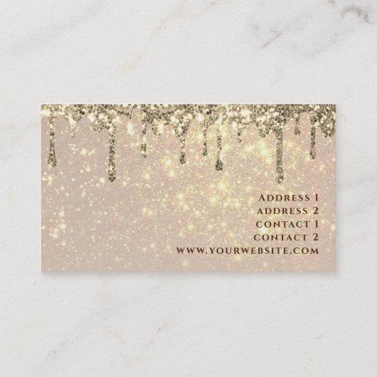 Imitate tröpfeln Glitzer-Hintergrundkarte Visitenkarte (Rückseite)