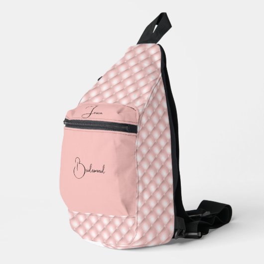 Imitate Tuflisch Pink Satin und Diamonds Sling Bag (Rechte Ecke)