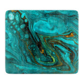 Imitate Türkisfarbener Marmor mit Goldflecken Schneidebrett (Vorderseite)