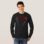 Imitate Tuxedo Anzug mit Red Bow Krawatte T-Shirt (Vorne ganz)