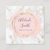 IMITATE umkreisen rosa Wasserfarbe auf Marmor Quadratische Visitenkarte (Vorderseite)
