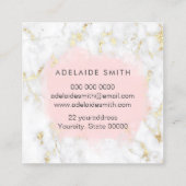 IMITATE umkreisen rosa Wasserfarbe auf Marmor Quadratische Visitenkarte (Rückseite)