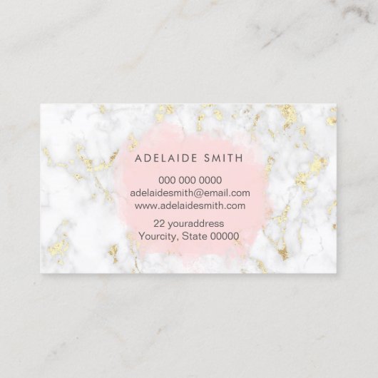 IMITATE umkreisen rosa Wasserfarbe auf Marmor Visitenkarte (Rückseite)