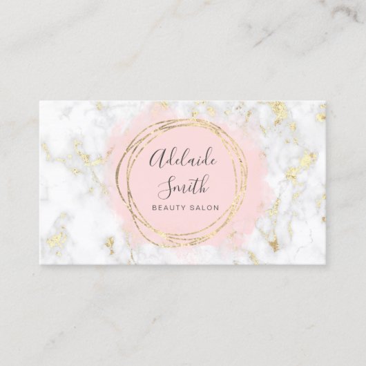 IMITATE umkreisen rosa Wasserfarbe auf Marmor Visitenkarte (Vorderseite)