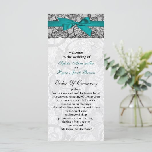 Imitate und Bändchenaqua, Hochzeitsfeiern Programm (Stehend Vorderseite)