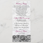 Imitate und Bänder rosa, schwarze Hochzeiten Programm (Rückseite)