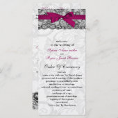 Imitate und Bänder rosa, schwarze Hochzeiten Programm (Vorne/Hinten)
