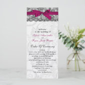 Imitate und Bänder rosa, schwarze Hochzeiten Programm (Stehend Vorderseite)