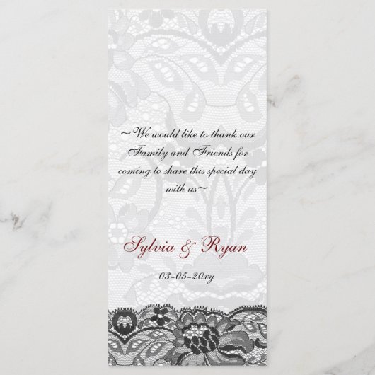 Imitate und buntes, rotes, schwarzes Hochzeitsmenü Menükarte (Rückseite)