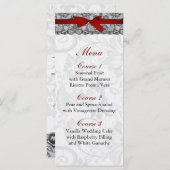 Imitate und buntes, rotes, schwarzes Hochzeitsmenü Menükarte (Vorne/Hinten)