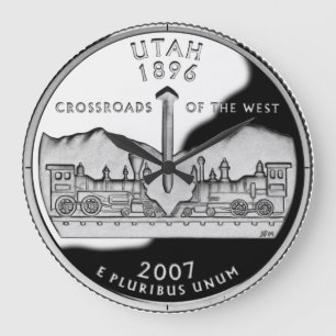 Imitate Utah Staat Quarter Clock Große Wanduhr