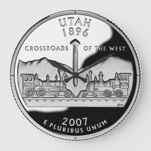 Imitate Utah Staat Quarter Clock Große Wanduhr (Vorderseite)