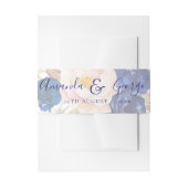Imitate Vellum Blue Floral Elegantes Script Hochze Einladungsbanderole (Vorderseite Beispiel)