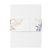 Imitate Vellum Blue Floral Elegantes Script Hochze Einladungsbanderole (Rückseitenbeispiel)