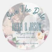 Imitate Vellum Blumenzwiebeln Foto binden den Knot Runder Aufkleber (Vorderseite)