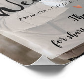 Imitate Vellum Effect Foto Hochzeit Begrüßungszeic Poster (Ecke)