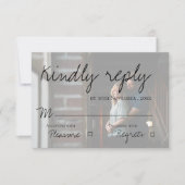 Imitate Vellum Effect Foto Hochzeit RSVP Karte (Vorderseite)