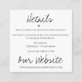 Imitate Vellum Effect Foto Moderne Hochzeitsdetail Begleitkarte (Rückseite)