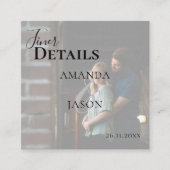 Imitate Vellum Effect Foto Moderne Hochzeitsdetail Begleitkarte (Vorderseite)