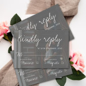 Imitate Vellum Effect Foto Skript Hochzeit RSVP Karte