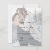 Imitate Vellum Effect Foto Typografie Hochzeit Einladung (Vorderseite)