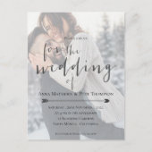 Imitate Vellum Effect Foto Typografie Script Hochz Einladungspostkarte (Vorderseite)