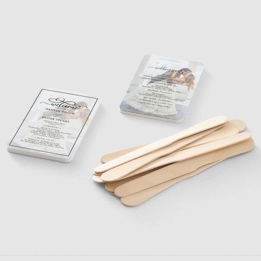 Imitate Vellum Effect Overlay Foto Hochzeitsprogra Fächer (Non-assembled)