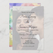 Imitate Vellum Effect Rainbow LGBTQ Hochzeit Einla