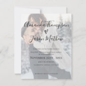 Imitate Vellum Effekt Foto Hochzeit Einladung (Vorderseite)