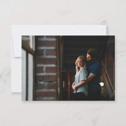 Imitate Vellum Effekt Zwei Foto Elegante Hochzeit RSVP Karte (Rückseite)