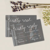 Imitate Vellum Effekt Zwei Foto Elegante Hochzeit RSVP Karte