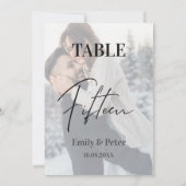 Imitate Vellum Foto Hochzeit 15 Tischnummern (Rückseite)