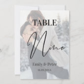 Imitate Vellum Foto Hochzeit NINE Tischnummer (Rückseite)