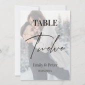 Imitate Vellum Foto Hochzeit Zwölf Tischnummern (Rückseite)