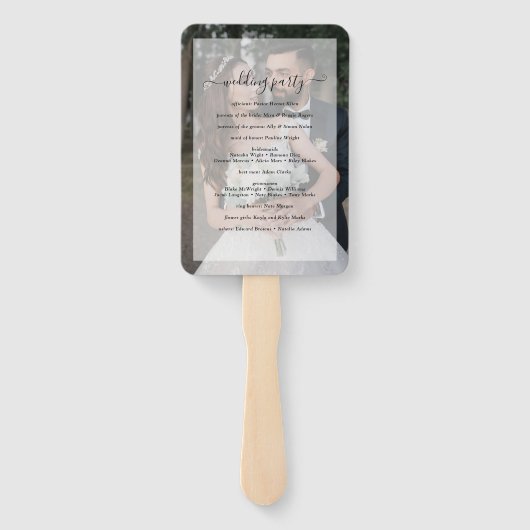 Imitate Vellum Foto Modernes Hochzeitsprogramm Fächer (Rückseite)