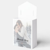 Imitate Vellum Foto Monogram Danke Hochzeit Geschenkschachtel (Geöffnet)
