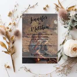Imitate Vellum Foto Overlay Custom Wedding Einladung