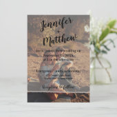 Imitate Vellum Foto Overlay Custom Wedding Einladung (Stehend Vorderseite)