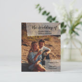 Imitate Vellum Foto Overlay Custom Wedding Program (Stehend Vorderseite)