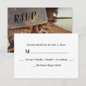 Imitate Vellum Foto Overlay Custom Wedding RSVP Karte (Vorne/Hinten)