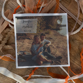 Imitate Vellum Foto Overlay Custom Wedding Serviette