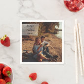 Imitate Vellum Foto Overlay Custom Wedding Serviette (Beispiel)