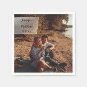 Imitate Vellum Foto Overlay Custom Wedding Serviette (Vorderseite)