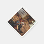 Imitate Vellum Foto Overlay Custom Wedding Serviette (Ecke)