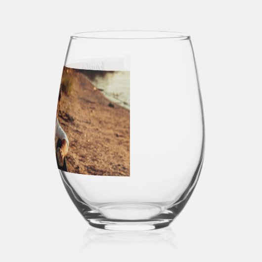 Imitate Vellum Foto Overlay Custom Wedding Weinglas Ohne Stiel (Links)