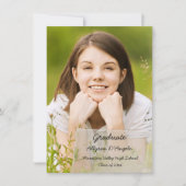 Imitate Vellum Overlay Foto Abschluss Ankündigung (Vorderseite)