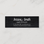 Imitate Velvet Schwarzweißdruck mit Monogramm Mini Visitenkarte (Rückseite)