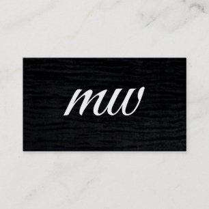 Imitate Velvet Schwarzweißdruck mit Monogramm Visitenkarte